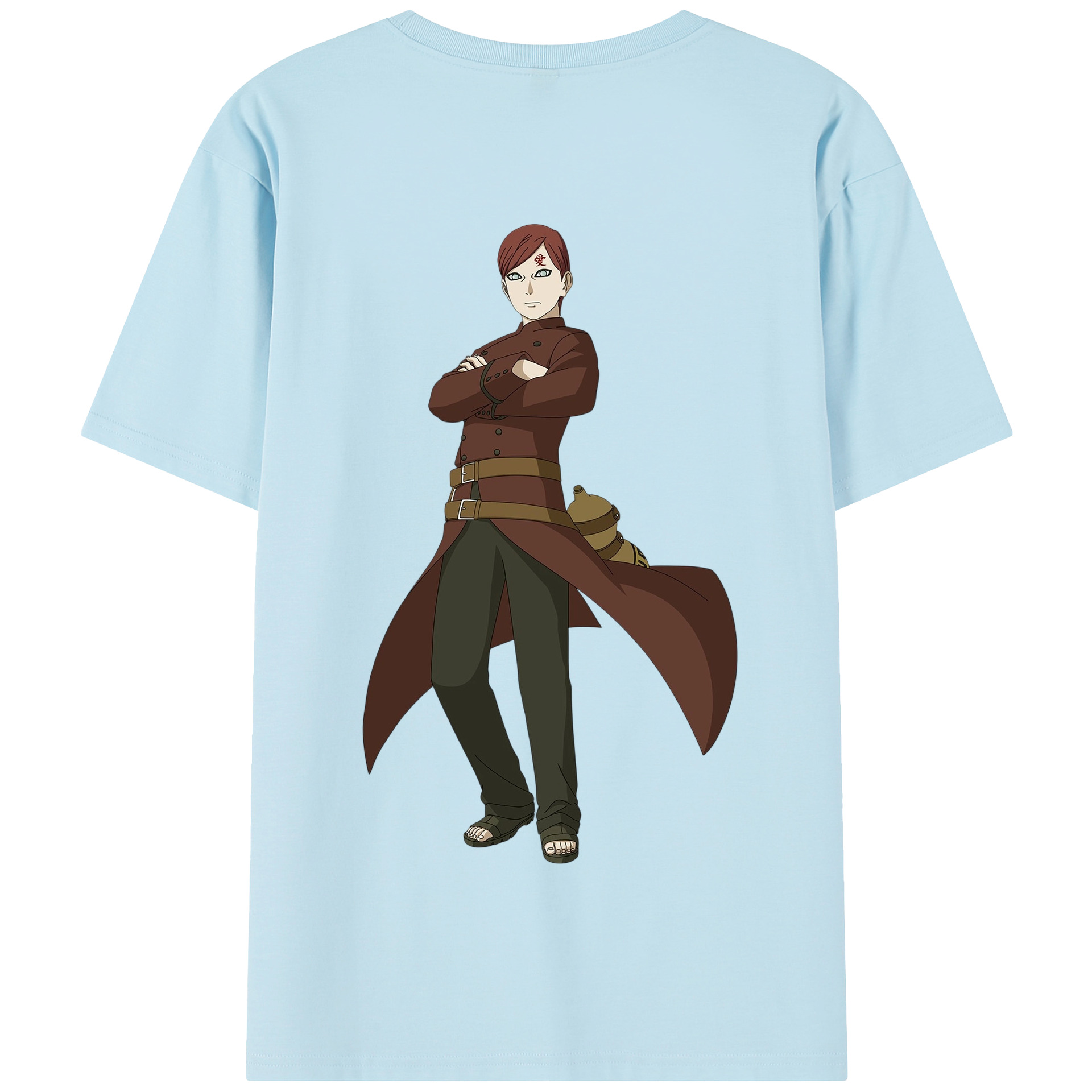 （画像用） NARUTO -ナルト- ガアラ Gaara 綿100％半袖Tシャツ（背面プリント）